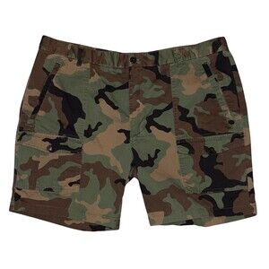 JCPenny Camo Cargo Shorts Mens 40 Green Brown Y2K Streetwear Camouflage Pockets